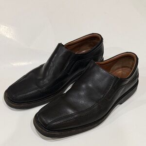 Johnson & Murphy Dual Width Men's Black Leather Slip-On Shoes Size 12 As Is.